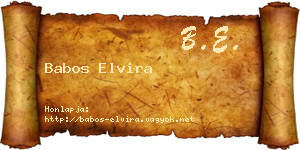 Babos Elvira névjegykártya